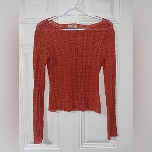 NATURAL LIFE Burnt Orange Textured Blouse